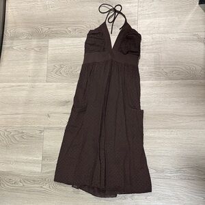 REVOLVE Susana Monaco Chocolate Backless Halter Dress